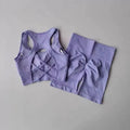 Purple sports bra and shorts set 