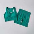 Green sports bra and shorts set 